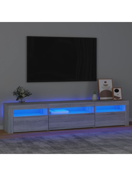 Tv skapītis ar led, pelēka ozolkoka krāsa, 195x35x40 cm