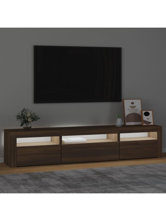 Tv skapītis ar led apgaismojumu, ozolkoka krāsa, 195x35x40 cm