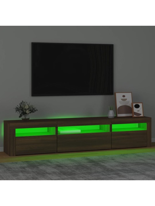 Tv skapītis ar led apgaismojumu, ozolkoka krāsa, 195x35x40 cm