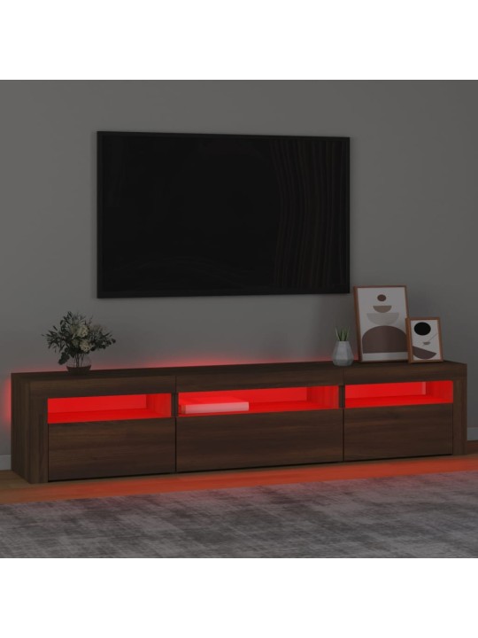 Tv skapītis ar led apgaismojumu, ozolkoka krāsa, 195x35x40 cm