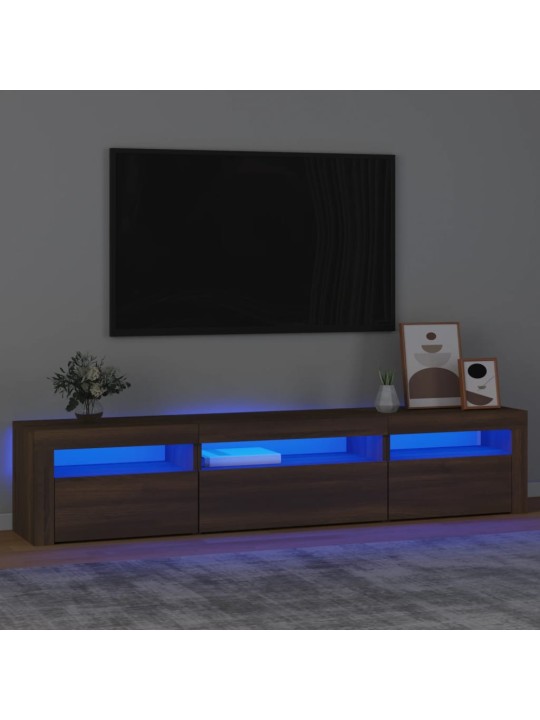 Tv skapītis ar led apgaismojumu, ozolkoka krāsa, 195x35x40 cm