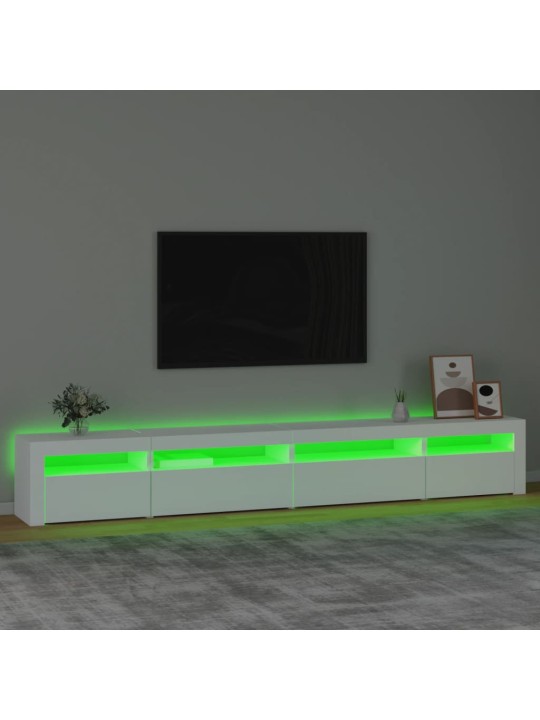 Tv skapītis ar led apgaismojumu, balts, 270x35x40 cm