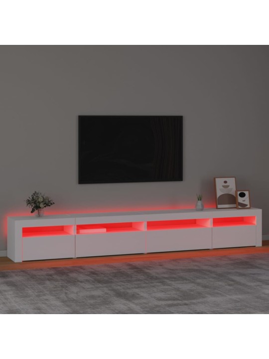 Tv skapītis ar led apgaismojumu, balts, 270x35x40 cm