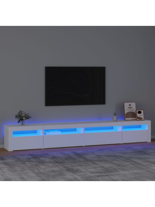 Tv skapītis ar led apgaismojumu, balts, 270x35x40 cm