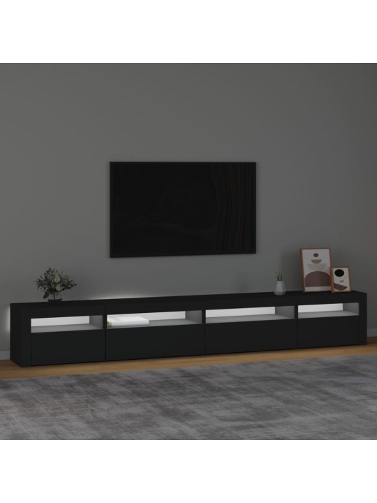 Tv skapītis ar led apgaismojumu, melns, 270x35x40 cm