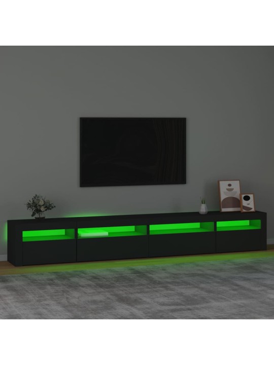 Tv skapītis ar led apgaismojumu, melns, 270x35x40 cm