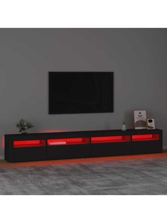 Tv skapītis ar led apgaismojumu, melns, 270x35x40 cm
