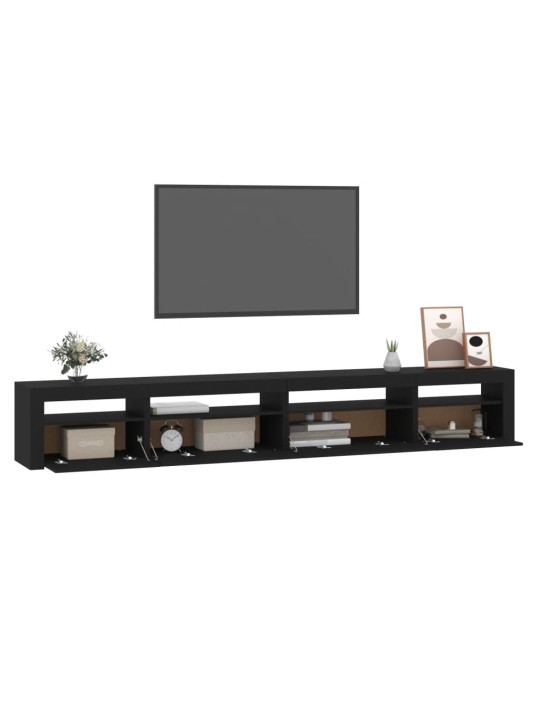 Tv skapītis ar led apgaismojumu, melns, 270x35x40 cm