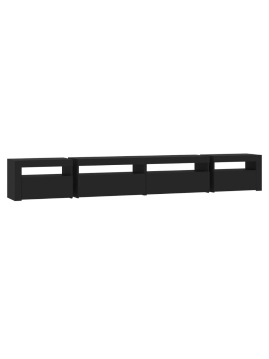 Tv skapītis ar led apgaismojumu, melns, 270x35x40 cm