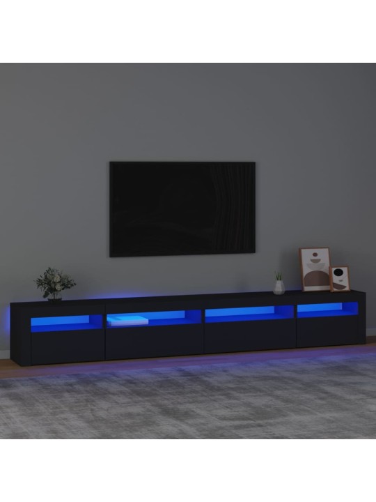 Tv skapītis ar led apgaismojumu, melns, 270x35x40 cm