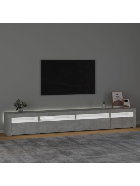 Tv skapītis ar led apgaismojumu, betona pelēks, 270x35x40 cm