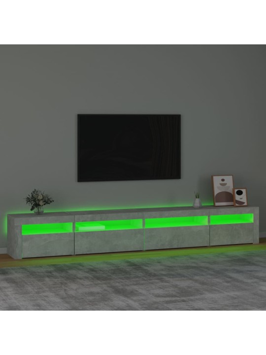 Tv skapītis ar led apgaismojumu, betona pelēks, 270x35x40 cm