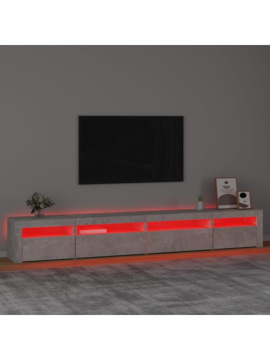 Tv skapītis ar led apgaismojumu, betona pelēks, 270x35x40 cm