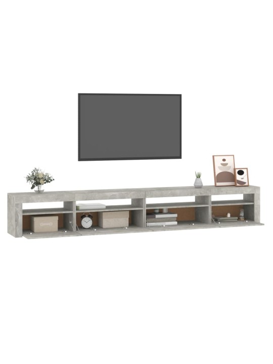 Tv skapītis ar led apgaismojumu, betona pelēks, 270x35x40 cm