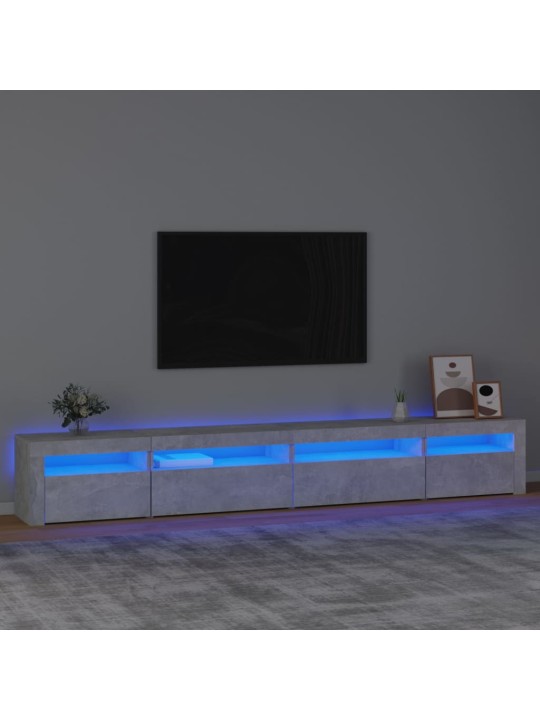 Tv skapītis ar led apgaismojumu, betona pelēks, 270x35x40 cm