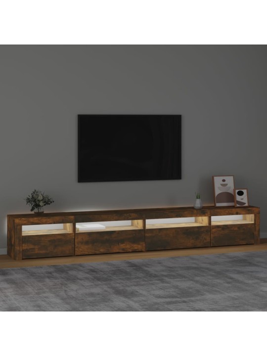 Tv skapītis ar led apgaismojumu, ozolkoka krāsa, 270x35x40 cm