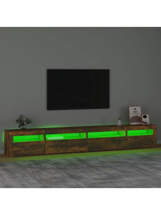 Tv skapītis ar led apgaismojumu, ozolkoka krāsa, 270x35x40 cm