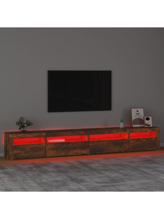 Tv skapītis ar led apgaismojumu, ozolkoka krāsa, 270x35x40 cm