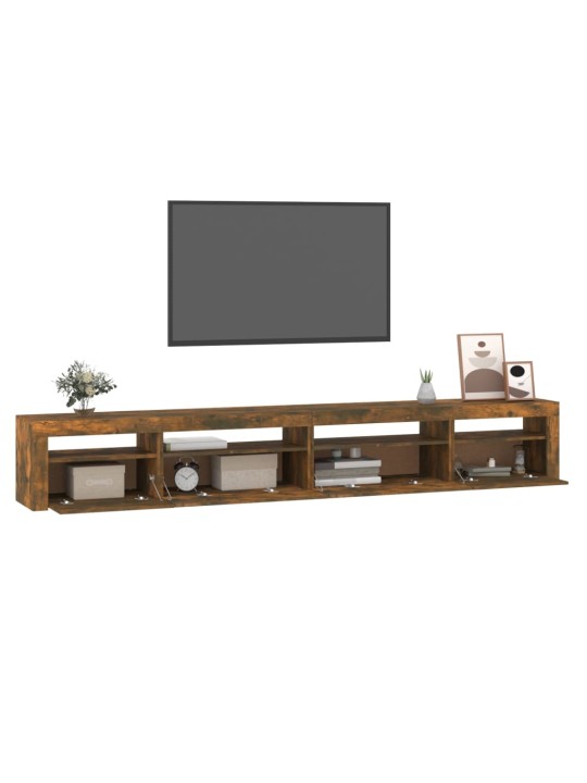 Tv skapītis ar led apgaismojumu, ozolkoka krāsa, 270x35x40 cm