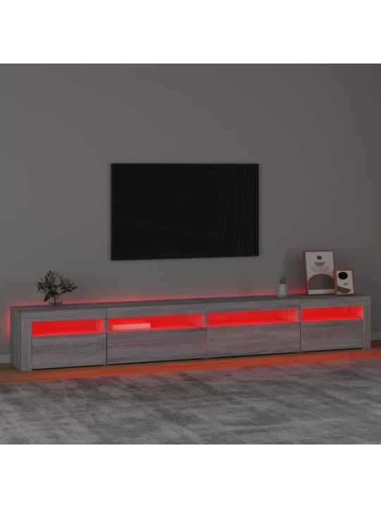 Tv skapītis ar led, pelēka ozolkoka krāsa, 270x35x40 cm
