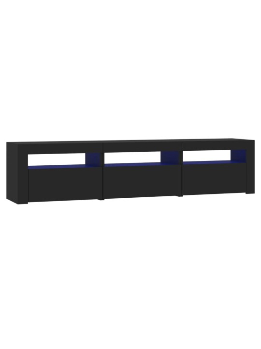 Tv skapītis ar led apgaismojumu, melns, 180x35x40 cm