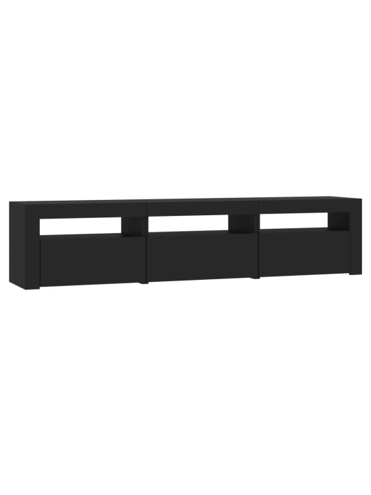 Tv skapītis ar led apgaismojumu, melns, 180x35x40 cm