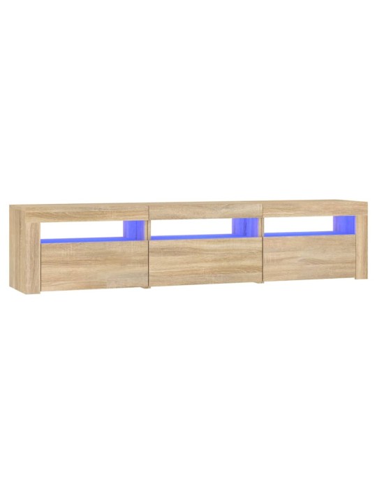 Tv skapītis ar led apgaismojumu, ozolkoka krāsa, 180x35x40 cm