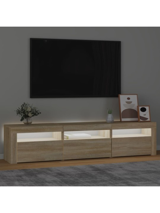 Tv skapītis ar led apgaismojumu, ozolkoka krāsa, 180x35x40 cm