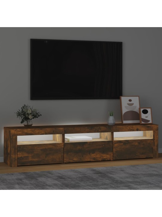 Tv skapītis ar led apgaismojumu, ozolkoka krāsa, 180x35x40 cm