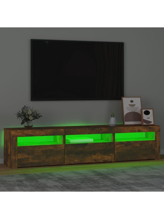 Tv skapītis ar led apgaismojumu, ozolkoka krāsa, 180x35x40 cm