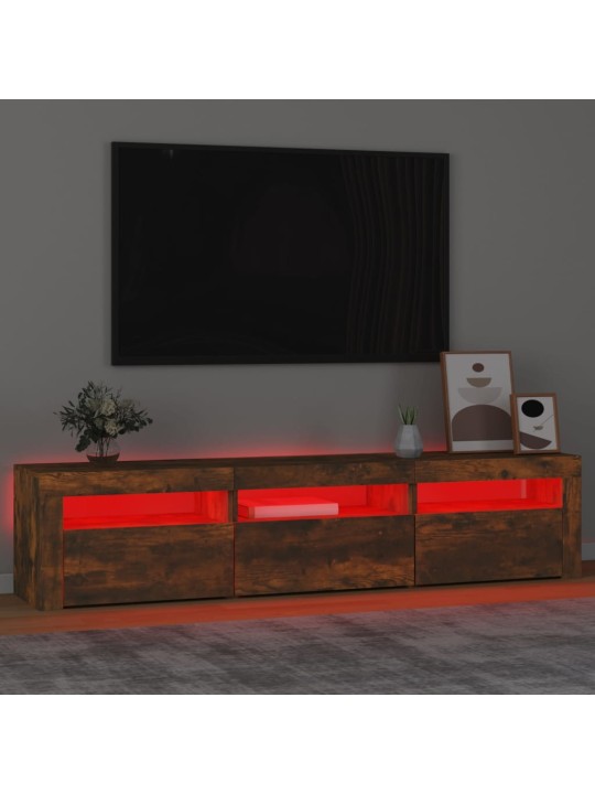 Tv skapītis ar led apgaismojumu, ozolkoka krāsa, 180x35x40 cm