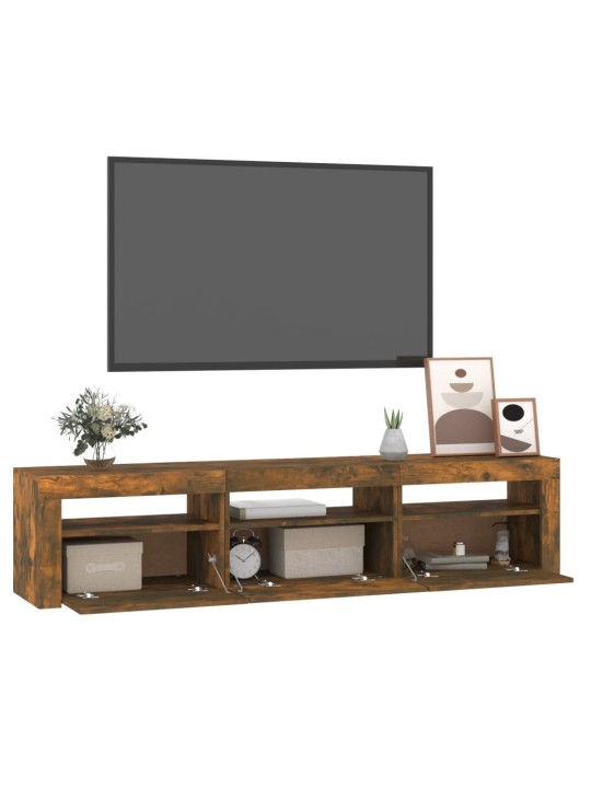 Tv skapītis ar led apgaismojumu, ozolkoka krāsa, 180x35x40 cm