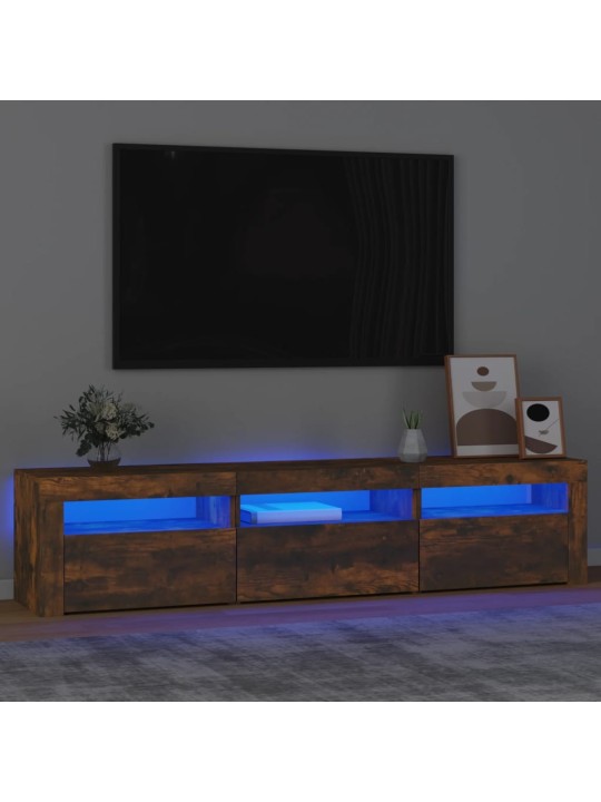 Tv skapītis ar led apgaismojumu, ozolkoka krāsa, 180x35x40 cm