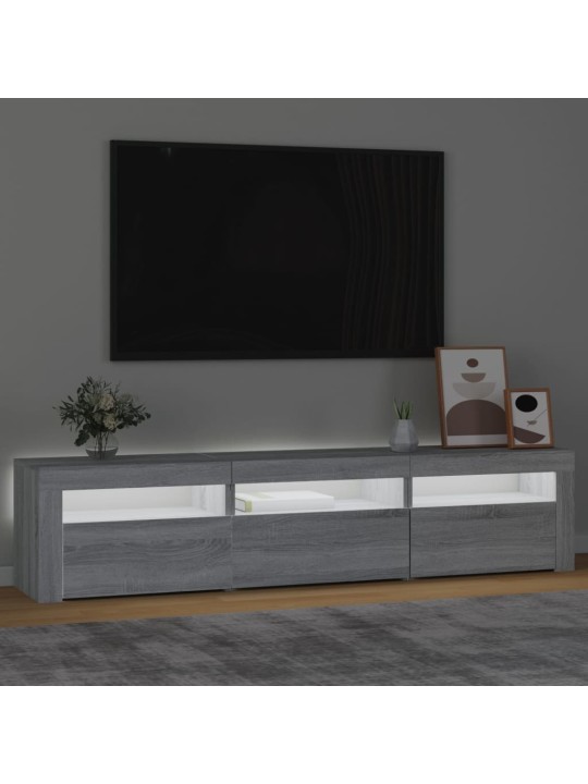 Tv skapītis ar led, pelēka ozolkoka krāsa, 180x35x40 cm