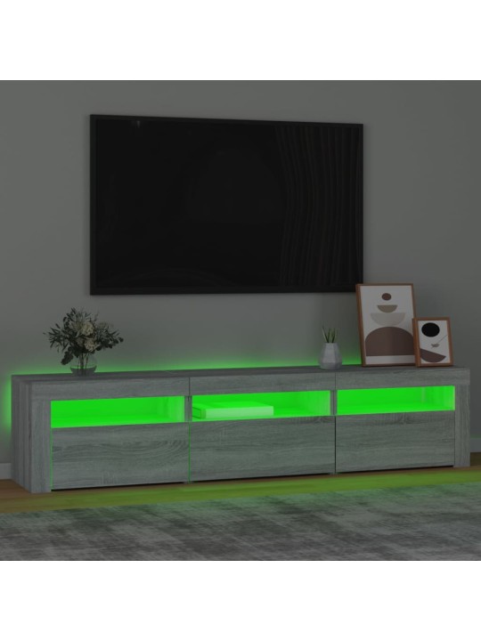 Tv skapītis ar led, pelēka ozolkoka krāsa, 180x35x40 cm