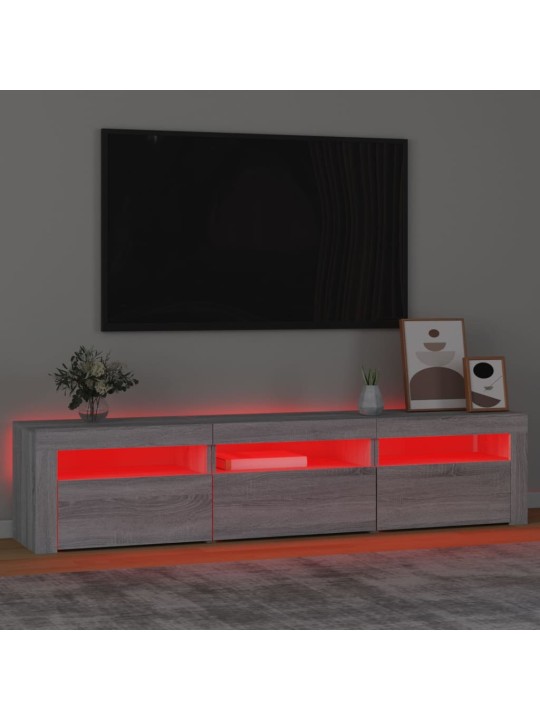Tv skapītis ar led, pelēka ozolkoka krāsa, 180x35x40 cm