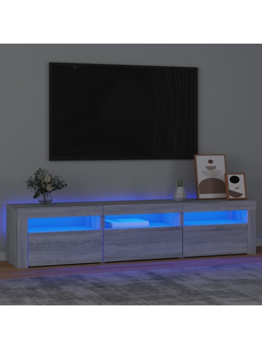 Tv skapītis ar led, pelēka ozolkoka krāsa, 180x35x40 cm