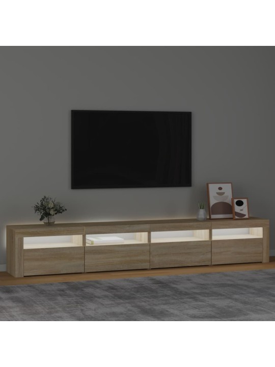 Tv skapītis ar led apgaismojumu, ozolkoka krāsa, 240x35x40 cm