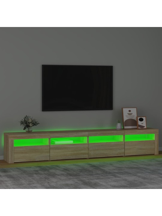 Tv skapītis ar led apgaismojumu, ozolkoka krāsa, 240x35x40 cm