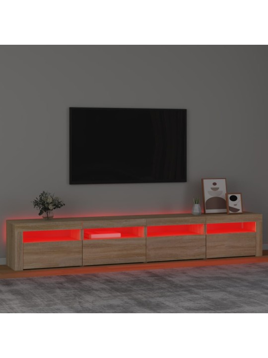 Tv skapītis ar led apgaismojumu, ozolkoka krāsa, 240x35x40 cm