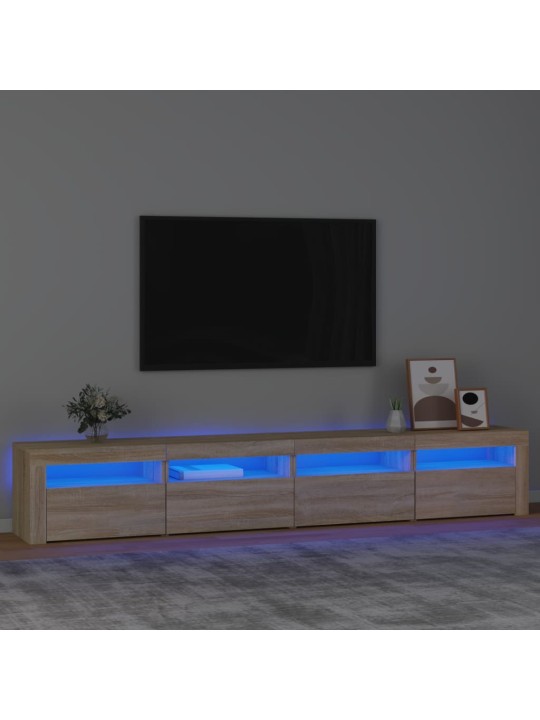 Tv skapītis ar led apgaismojumu, ozolkoka krāsa, 240x35x40 cm