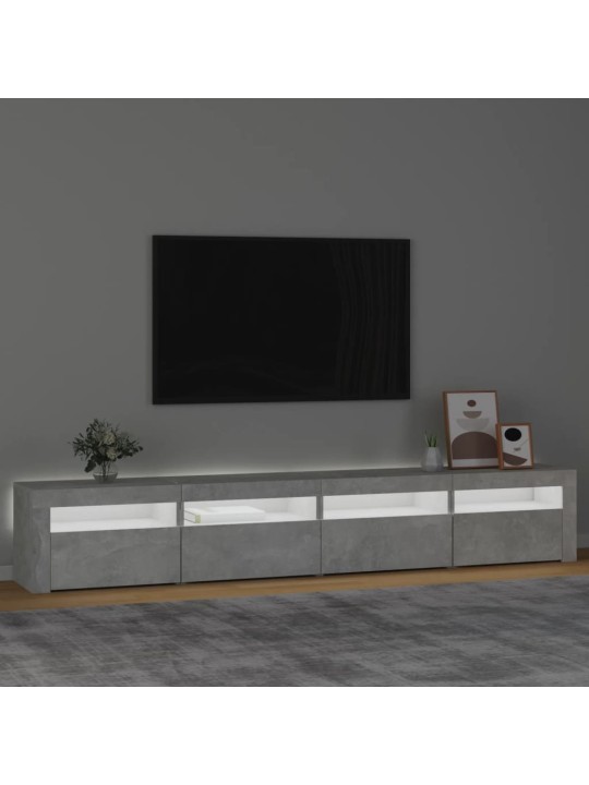 Tv skapītis ar led apgaismojumu, betona pelēks, 240x35x40 cm