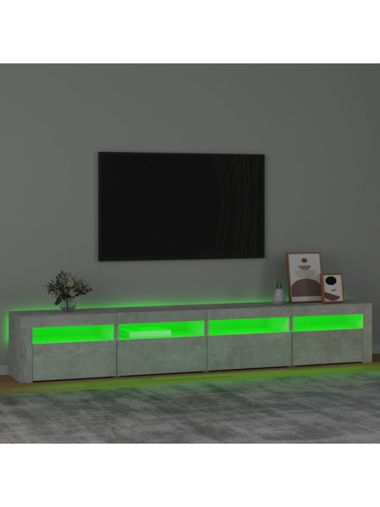 Tv skapītis ar led apgaismojumu, betona pelēks, 240x35x40 cm