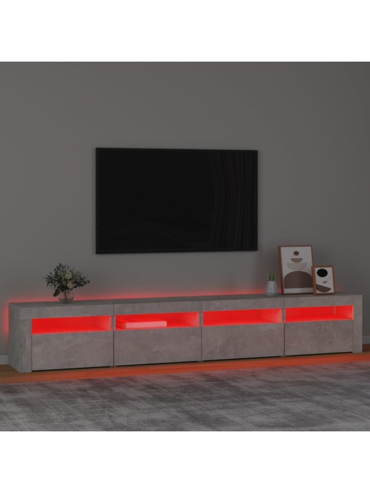 Tv skapītis ar led apgaismojumu, betona pelēks, 240x35x40 cm
