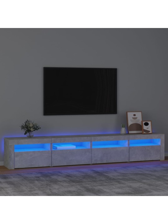 Tv skapītis ar led apgaismojumu, betona pelēks, 240x35x40 cm