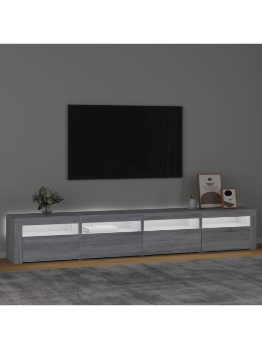 Tv skapītis ar led, pelēka ozolkoka krāsa, 240x35x40 cm