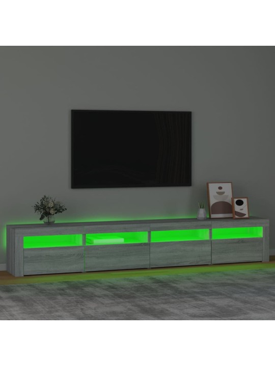 Tv skapītis ar led, pelēka ozolkoka krāsa, 240x35x40 cm