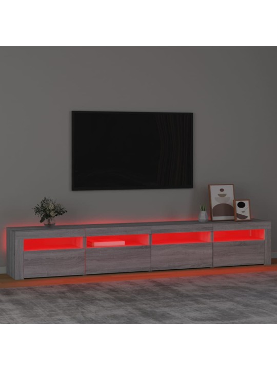 Tv skapītis ar led, pelēka ozolkoka krāsa, 240x35x40 cm