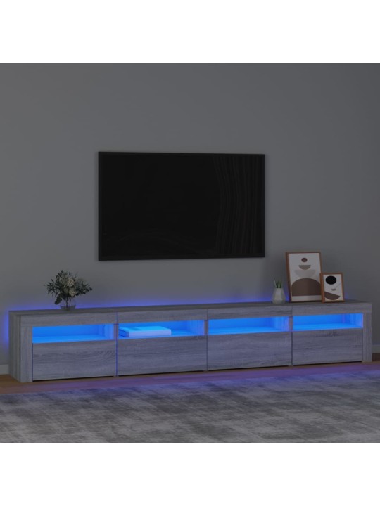 Tv skapītis ar led, pelēka ozolkoka krāsa, 240x35x40 cm