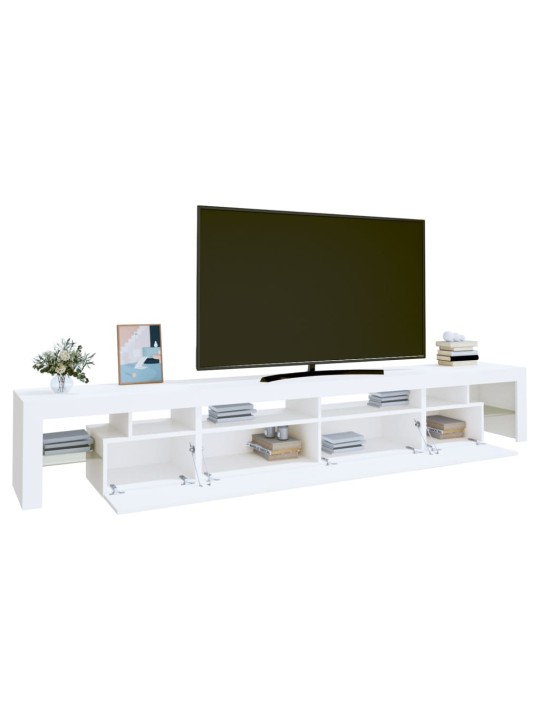 Tv skapītis ar led apgaismojumu, balts, 260x36,5x40 cm